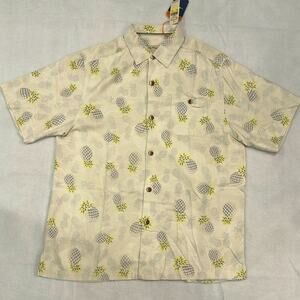 NWT Tommy Bahama Pineapple Hideaway Camp Shirt  Button Up 100% Silk Men M 1A
